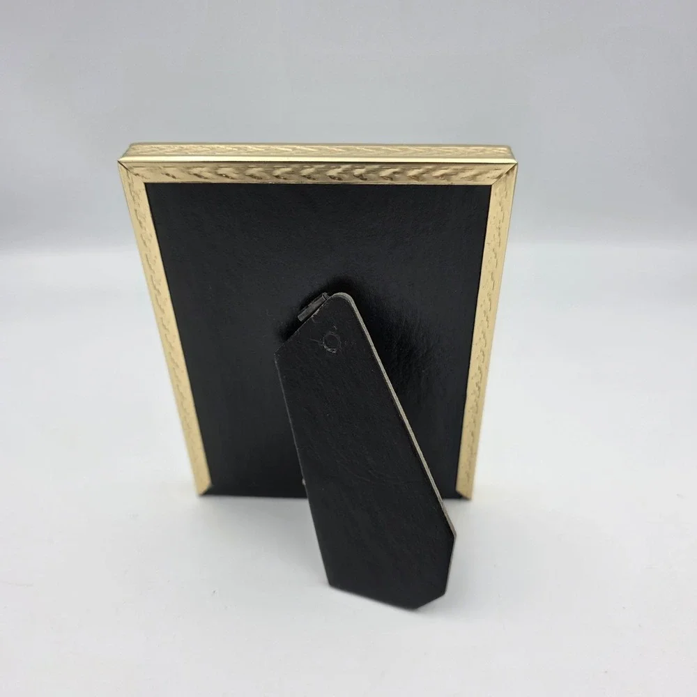 Vintage Embossed Gold Colored Metal Picture Frame 4.75